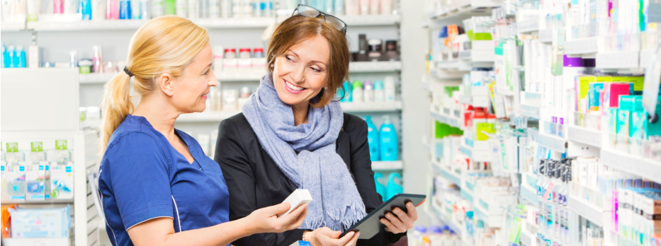 pharmacist and a customer